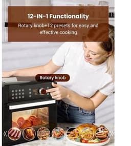 Airfryer oven - Hetelucht Friteuse - Air Fryer - 15L - Grote Inhoud - 12-in-1 - 1700W - App Bediening - 360° Luchtcirculatie - Touch Screen - Turbo Functie — thumbnail 1