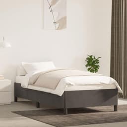 Bedframe, donkergrijs, 90 x 190 cm, fluwelen familiebed, bedframe voor slaapkamer, hotel, logeerkamer — thumbnail 1