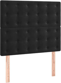 Bedframe met hoofdeinde, zwart, 100 x 200 cm, fluwelen familiebed, logeerkamer, hotelbedframe, bedframe voor slaapkamer, hotel, logeerkamer — thumbnail 4