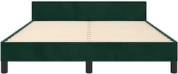Bedframe zonder matras 140x190 cm fluweel donkergroen met verstelbaar hoofdeinde stevige poten multiplex lattenbodem voor slaapkamer woonkamer comfortabele ondersteuning — thumbnail 5