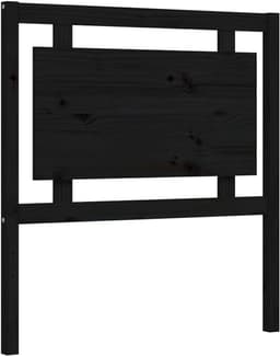 Bedframe 2FT6 Small Single Familiekbed, massief houten bed met hoofdeinde, zwart — thumbnail 4
