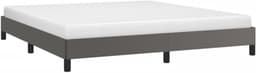 Bedframe, grijs, 160 x 200 cm, kunstleer, familiebed, hotelbedframe, bedframe voor slaapkamer, hotel, logeerkamer — thumbnail 5