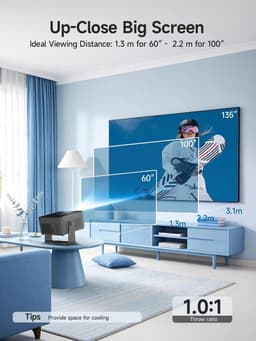 【Android 14 & 800 ANSI】Smart Beamer 4K-steuning, Native 1080P Draagbaar - ShopVlot — thumbnail 5