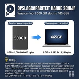 Levo® Externe Harde Schijf Extern 500GB Ultra Slim Draagbare Harde Schijf USB kabel HDD Opslag - Zwart - 13cm x 13cm x 2cm — thumbnail 2