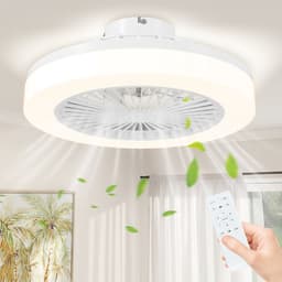 Plafondventilator met LED-verlichting-6 snelheden-afstandsbediening-wit — thumbnail 4