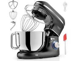 Fentic Keukenmachine – 2000W – Keukenrobot - Foodprocessor - 6,2L Mengkom – Incl. extra Accessoires – Zwart