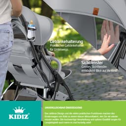 KIDIZ® Kinderwagen Premium - inklapbare buggy met ligstand - 360° wielen en 5-puntsgordel - grijs — thumbnail 2