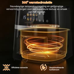 Puluomis Airfryer 6,5L – Heteluchtfriteuse – PFAS-vrij - 1350W – 8 Programma’s – Digitaal Display - Je kunt tot 2000 gram friet per keer frituren — thumbnail 4