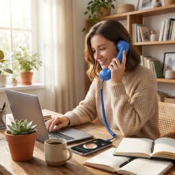 Retro Telefoonhoorn - Geschikt voor iPhone & Android - USB-C Bedrade Telefoonhoorn met Microfoon - Vintage Handset voor Bellen, Videogesprekken, Vergaderingen & Online Conferenties - Blauw — thumbnail 2
