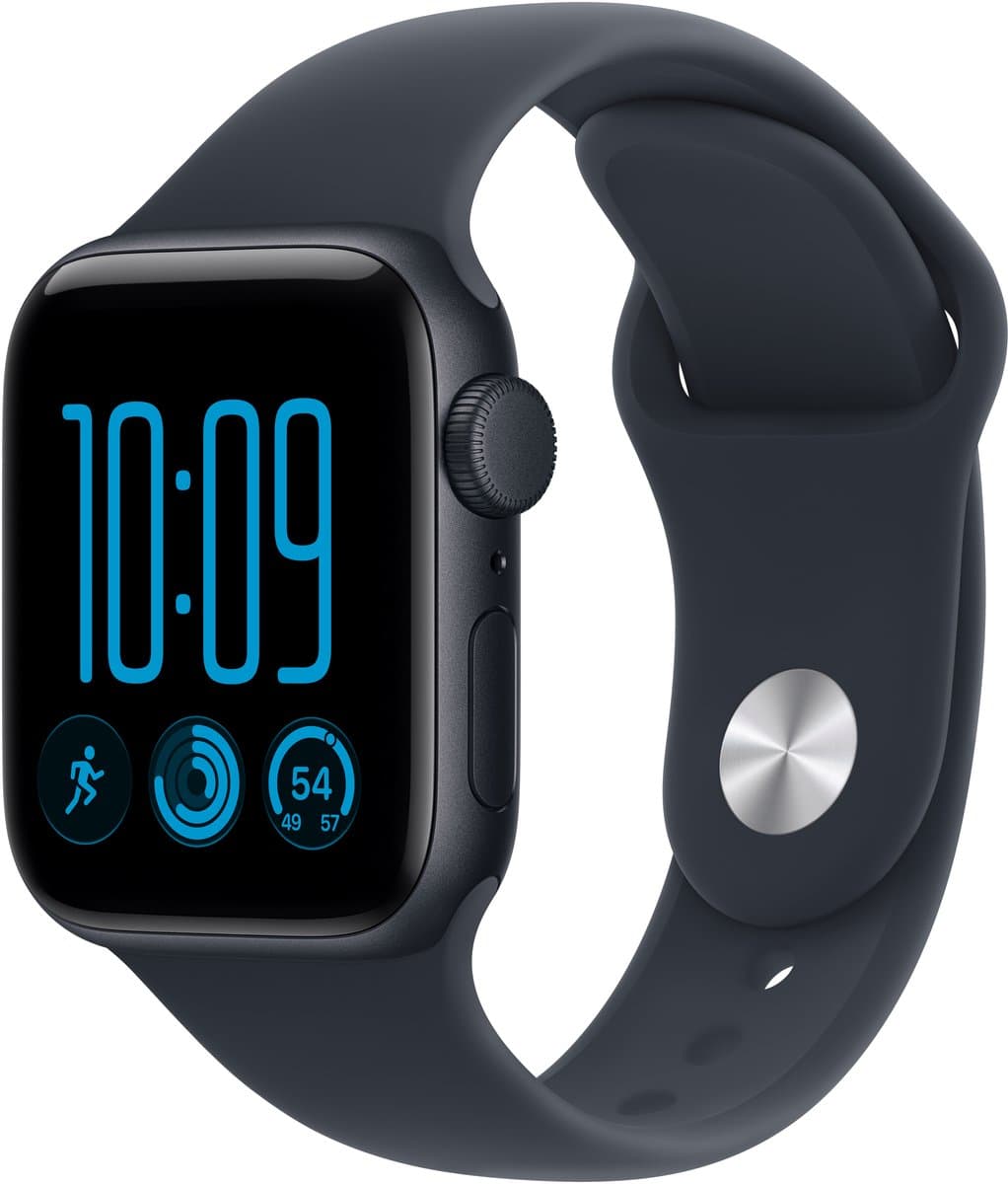 Apple Watch SE 3 GPS 40mm Aluminium Zwart en Marineblauw Sportband - Maat S/M — afbeelding 1