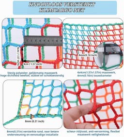 Klimmen Cargo Net Dubbellaags Knooploos Veiligheidsnet Voor Speeltuinen Zware Valbescherming Voor Boomhut, Klimrek, Kinderschommel Hangmat(Size:1 * 3m(3 * 10ft),Color:multicolor) — thumbnail 3