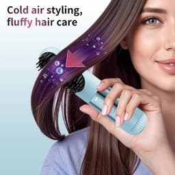 Stijltang voor haar, stijltang, verwarmingskam, 3 temperatuurinstellingen, 160-200 °C, anti-verbranding, professioneel haar, bevestiging van koude wind (hemelsblauw) — thumbnail 4