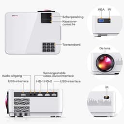 Beamer Wifi Projector - 7500 Lumen Full HD 1080p - 110 Watt Vermogen - LCD - Draagbaar - Voor Thuisbioscoop — thumbnail 5