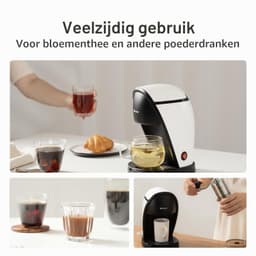 Mini-filterkoffiezetapparaat voor 2 kopjes, klein koffiezetapparaat met permanent filter, 250 ml watertank, 4 minuten brouwtijd, bediening met één knop, compact koffiezetapparaat voor kantoor — thumbnail 3