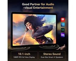 Tablet Android 15 - 10,1 Inch HD IPS Scherm - 18 GB RAM - 128 GB Opslag - 6000 mAh Batterij - 5G WiFi GPS - Unisoc Processor