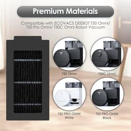 (5 stuks) T50 Pro vervangende HEPA-filters compatibel met ECOVACS DEEBOT T50 Pro/T50 Omni/T50 Pro Omni/T50 Max Pro Omni Robot Vacuüm, Vacuümfilter, Rechtop Filter, Canister Filter, Accessoires Kit — thumbnail 3