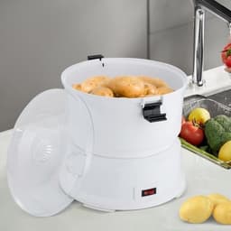 Aardappelschilmachine - Automatische schiller - Groenten bereiden - Snel en efficiënt - 08 kg capaciteit - Wit — thumbnail 2