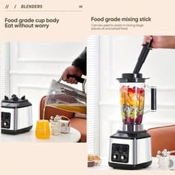 Multifunctionele Keukenmachine – Blender – Food Processor – Sapmaker – IJscrusher – Grote Inhoud 3L+1,5L+0,5L – Krachtige 9500W Motor – Stille Frequentie Technologie — thumbnail 2