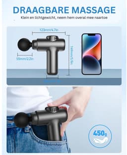 Zolvano® Massage Gun Professioneel - Massage Apparaat - Theragun -Donkergrijs — thumbnail 3