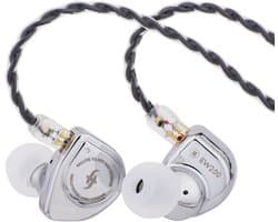 Simgot EW200 - In-Ear Monitors - IEM - Muziek & Gaming Oortjes - Metalen Behuizing - Oordoppen - Verwisselbare Kabel - Ergonomisch Design - Hybride Drivers - Zilver