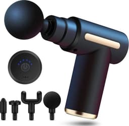 Waledano® Massage Gun - Spiermassage Apparaat - Dit 4-in-1 Massagepistool is een Compacte - Deep Tissue & Sportmassage – Inclusief Handeiding - Zwart — thumbnail 1