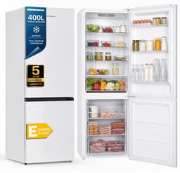 Heinner HCNF-HM400INVE++ Koel-vriescombinatie – 400 L – No Frost – MaxStorage – Dual Inverter Technologie – Elektronische Bediening – Super Freeze – Open-deur Alarm – LED-verlichting – Wit – 5 Jaar Garantie — thumbnail 1