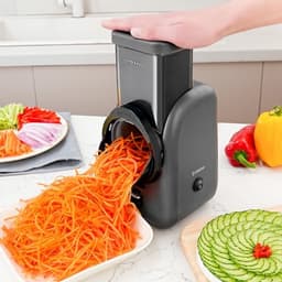 Elektrische Kaasrasp en Groentesnijder – Multifunctionele Keukenmachine met Verwisselbare Messen – Zwart — thumbnail 2