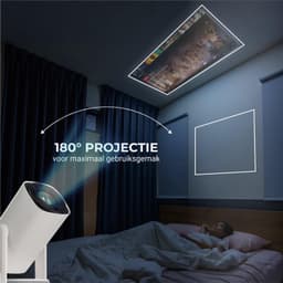 Mini Beamer Draadloos - 360 ANSI Lumen Full HD - LED - Android 11.0 Smart TV - Compact Draagbaar - Thuisbioscoop — thumbnail 3