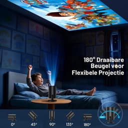 Mini Beamer Draagbaar - 1280 x 720 Resolutie - LED Technologie - WiFi 6 En Bluetooth 5.4 - Voor Gaming Onderwijs Thuisbioscoop Zakelijk — thumbnail 1