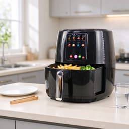 Heteluchtfriteuse 6L 2400W – Digitale Airfryer met Touchscreen en Antiaanbaklaag – Air Fryer met Grote Capaciteit – Zwart — thumbnail 5