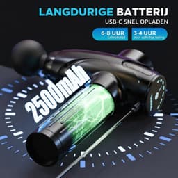 Masage Gun - Massagepistool met 10 Massagekoppen - Spierenmassageapparaat - Zwart - 10cm x 10cm x 10cm — thumbnail 5