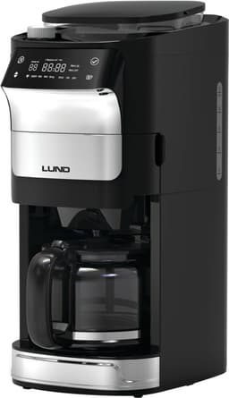 LUND 68504 Filterkoffiezetapparaat met Bonenmaling - Geïntegreerde Bonenmolen - 1.5 Liter Glazen Kan - Timer & Warmhoudplaat - Instelbare Koffiesterkte & Maalgraad (1050W) — thumbnail 1