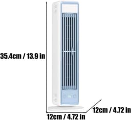 Torenventilator - Bladloze Torenventilator - Stille torenventilator - Ventilator staand - Ventilator - Draagbare - Mobiele Airco Cooler - Bladloos - Draaibaar Ventilator - Met Afstandsbediening - Luchtstroom - Mobiele Airco - Wit — thumbnail 3