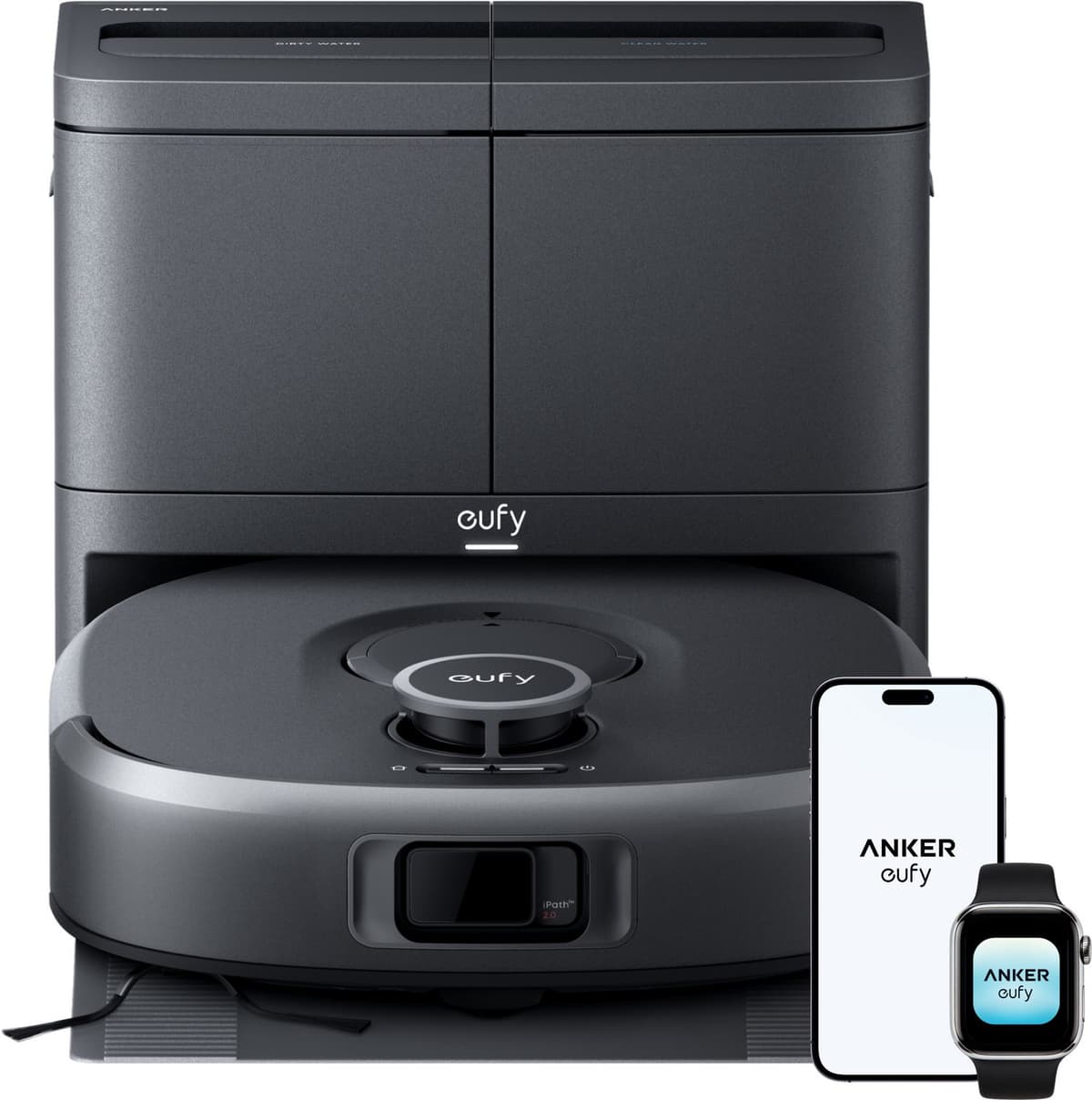 Anker eufy C30 Stofzuiger- en Dweilrobot, 35.000 Pa Zuigkracht AeroTurbo™ multicycloonfiltratie, MopMaster™ 2.0, anti-klitborstel, Alles-in-één-station, iPath™ 2.0 lasernavigatie — afbeelding 1