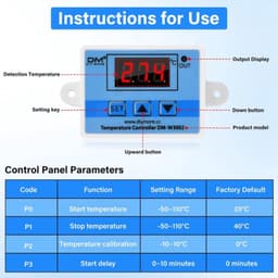 Digitale Temperatuurregelaar,Thermostaat met Verwarming en Koeling,AC220V Digitaal Thermostaat met NTC-sensor voor Homebrewing,Vergister,Kas Terrarium — thumbnail 5