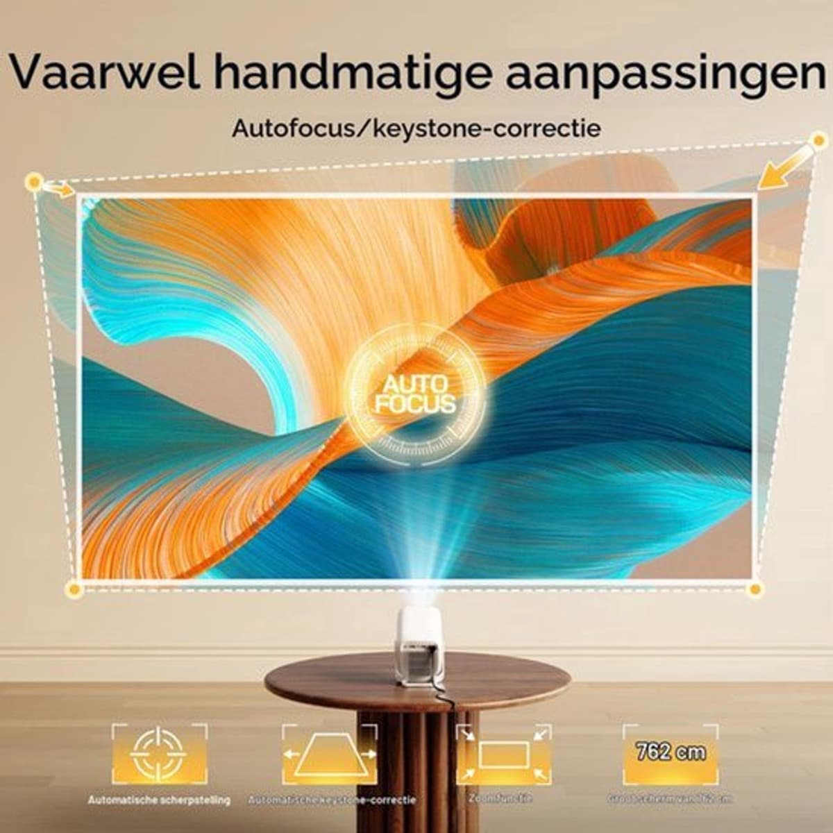 Beamer Draagbaar Native 1080p Wifi 6 - 1920 x 1080 Resolutie - LCD Scherm - Voor Thuisbioscoop - Smart Projector — afbeelding 1