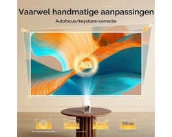 Beamer Draagbaar Native 1080p Wifi 6 - 1920 x 1080 Resolutie - LCD Scherm - Voor Thuisbioscoop - Smart Projector