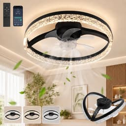 MUPOO Moderne Ventilatorlamp compact ontwerp 45 cm- plafondventilator met Verlichting en Inklapbare Bladen -App & Afstandsbediening- Fluisterstil - Dimbaar & Omkeerbare Motor -lamp ventilator plafond voor Woonkamer en Slaapkamer — thumbnail 1