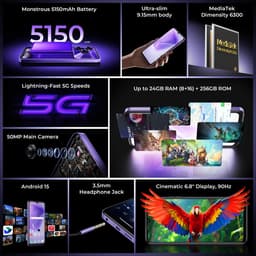 OUKITEL C6 Smartphone 5G-24GB RAM-256GB ROM-6.8 inch HD-50 MP camera-Android15 — thumbnail 5