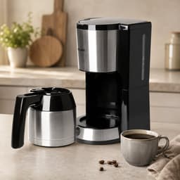 Koffiezetapparaat met Thermoskan - Filterkoffiemachine - inclusief Thermoskan - Koffiezetmachine - Koffieapparaat - Koffie Maker - Filterkoffiezetapparaat - 1 Liter - 1000 W — thumbnail 2
