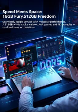 S14 Laptop - 14 inch Amd Ryzen 5 6600H - 16Gb Lpddr5 - 512GB Pcie Nvme Ssd - 14 Inch 2,2K Ips Scherm - Windows 11 Pro - Voor Werk En Studie Zilver — thumbnail 5