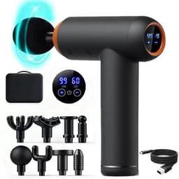 LUMÈ STORE Massage Gun - Massage Apparaat – Massagepistool - Massagebal - 99 Snelheden - 8 Massagekoppen - LED Display -Zwart — thumbnail 1