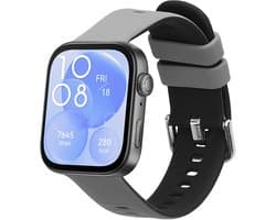 kwmobile horlogebandje geschikt voor Huawei Watch Fit 3 / Fit 4 polsband - Smartwatch bandje van TPU - Activity tracker horloge band in zwart / grijs