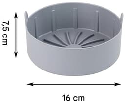 Elkuaie Silikon Pot Liners - Airfryer Siliconen Bakje Ronde - 16cm Wiederverwendbaar voor Meeste Modellen - 1 - Keuken - Grijs — thumbnail 4