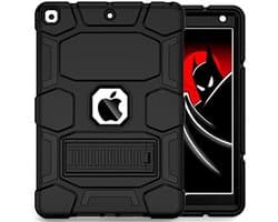 Hoesje voor iPad 9e, 8e en 7e generatie met Kickstand - Zware Schokbestendige Bescherming - Zwart