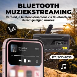 Denver Noodradio - Powerbank Zonneenergie - DAB & FM Radio - Noodpakket - Zaklamp - Opwindbaar - SOS Licht - Solar powerbank - SCD2033 — thumbnail 4