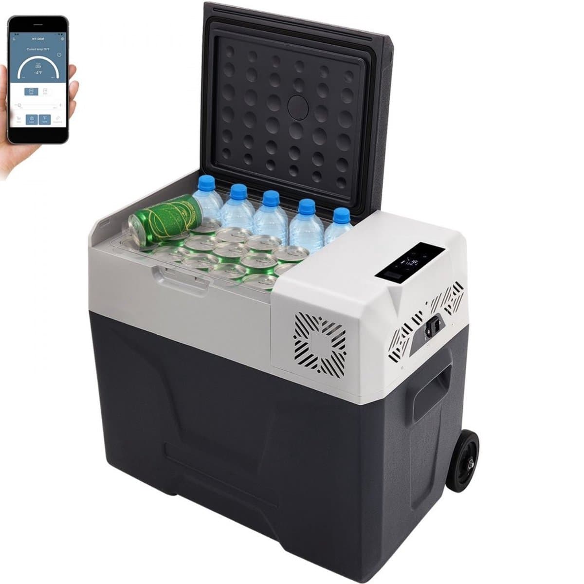 Auto Koelkast - Compressorkoelbox 50 L - 220V - Efficiënte Koeling - Digitaal Display en Bedieningspaneel - Voor Binnen en Buiten - 56,9 x 36,8 x 53,8 cm — afbeelding 1