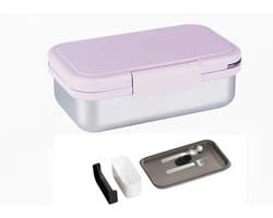 Lekvrije RVS Lunchtrommel met Vakken - Magnetronbestendige Broodtrommel 800ml — afbeelding 1