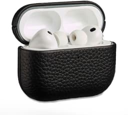 Accezz Echt Leren Case - Hoesje geschikt voor AirPods Pro 3 - Zwart — thumbnail 1
