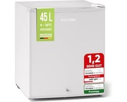 Stillstern Mini Koelkast E 45L met Automatische Ontdooiing, Slot, Vriesvak, stil, ideaal voor keuken, kantoor, slaapkamer, hotels en kleine appartementen Kleine koelkast Minibar Drankkoelkast Zilver [Energieklasse E]